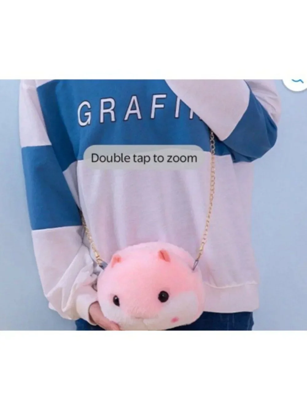 Plush Pink Hampster Crossbody Shoulder Bag Girls Small Faux Fur Cute Purse New